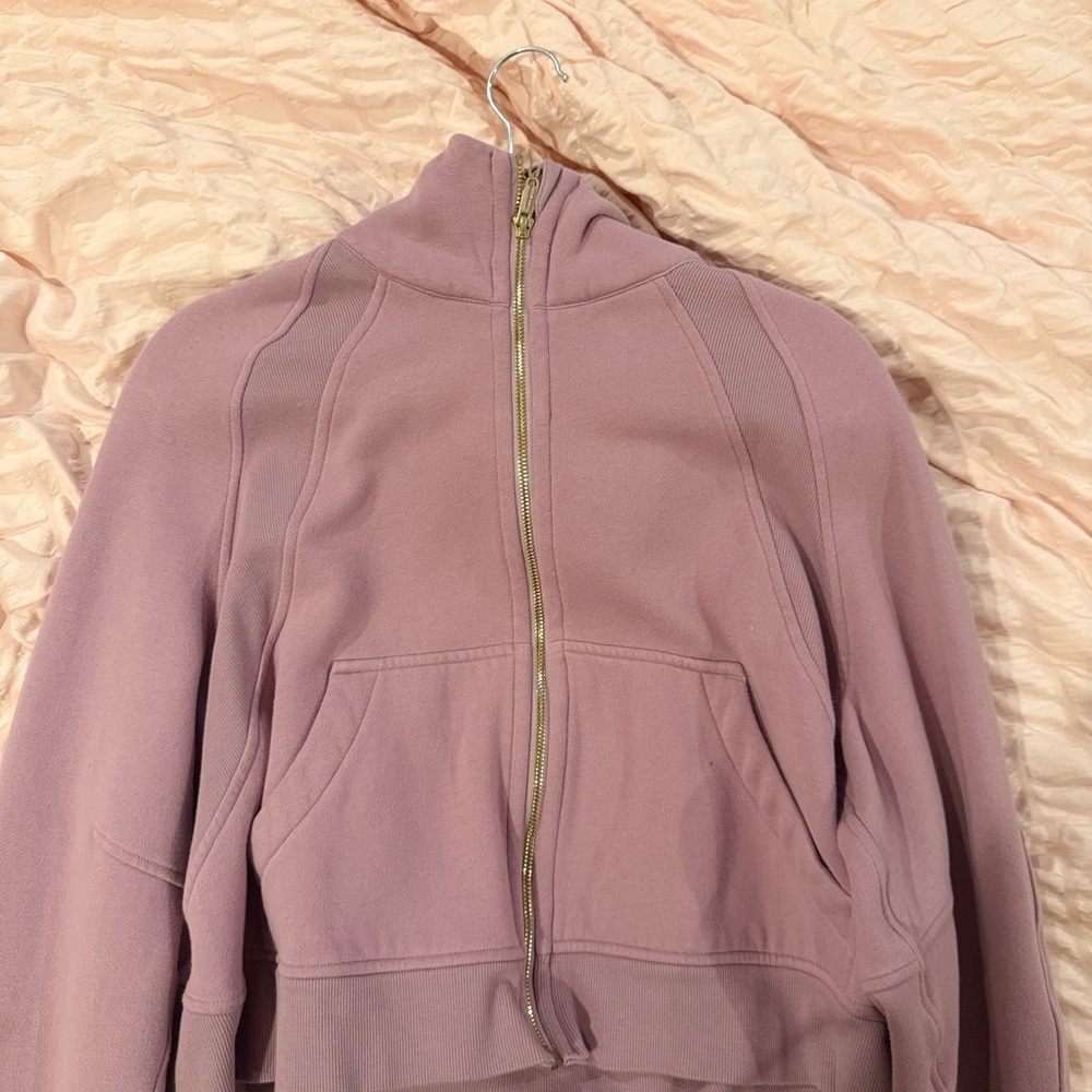 lululemon athletica Dusty Rose Zip Hoodie with Gold Zipper